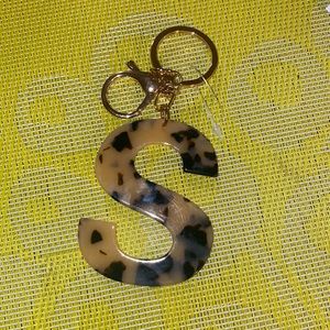 S letter keychain charm